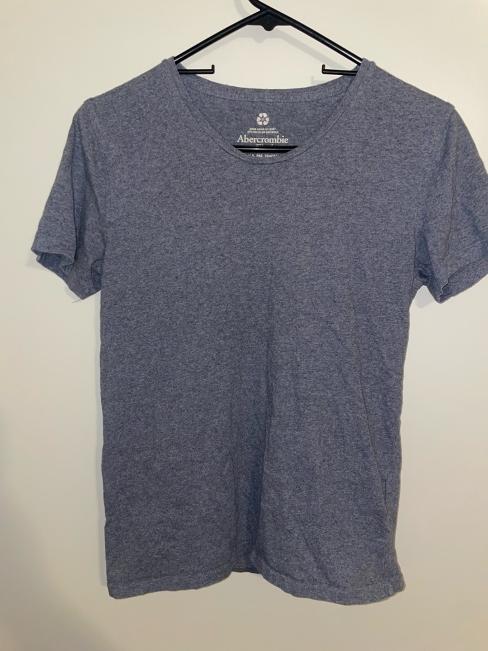 Abercrombie & Fitch Heather Navy Short Sleeve Crew Tee